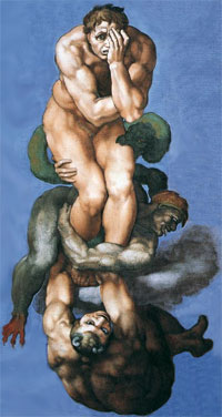 Picture by Michelangelo Buonarroti from the Sistine Chapel: One of the damned (he was probably a liar.)