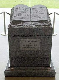 Photo of the Ten Commandments Monument that bigot, U.S. District Judge Myron Thompson, ordered removed from the rotunda of Alabama's state judicial building.